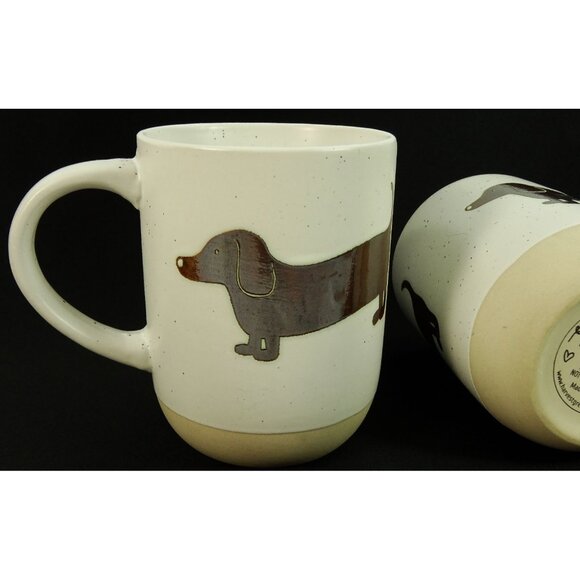 Dachshund Dog Stoneware Coffee Mugs Set of 2 Harvest Green Studio UK - Picture 5 of 7